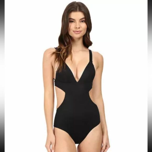 Vitamin A Paradise Plunge Open Back Cut Out One Piece Swimsuit NEW NWT - Picture 2 of 8